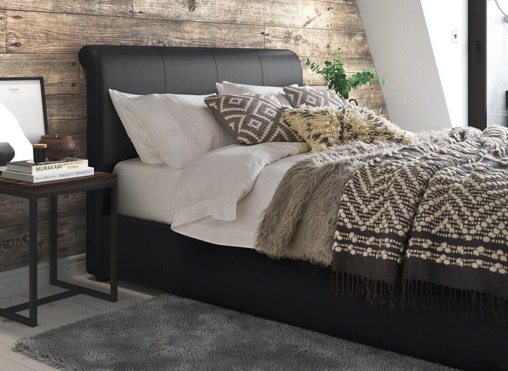 Wilson Upholstered Ottoman Bed Frame in Black