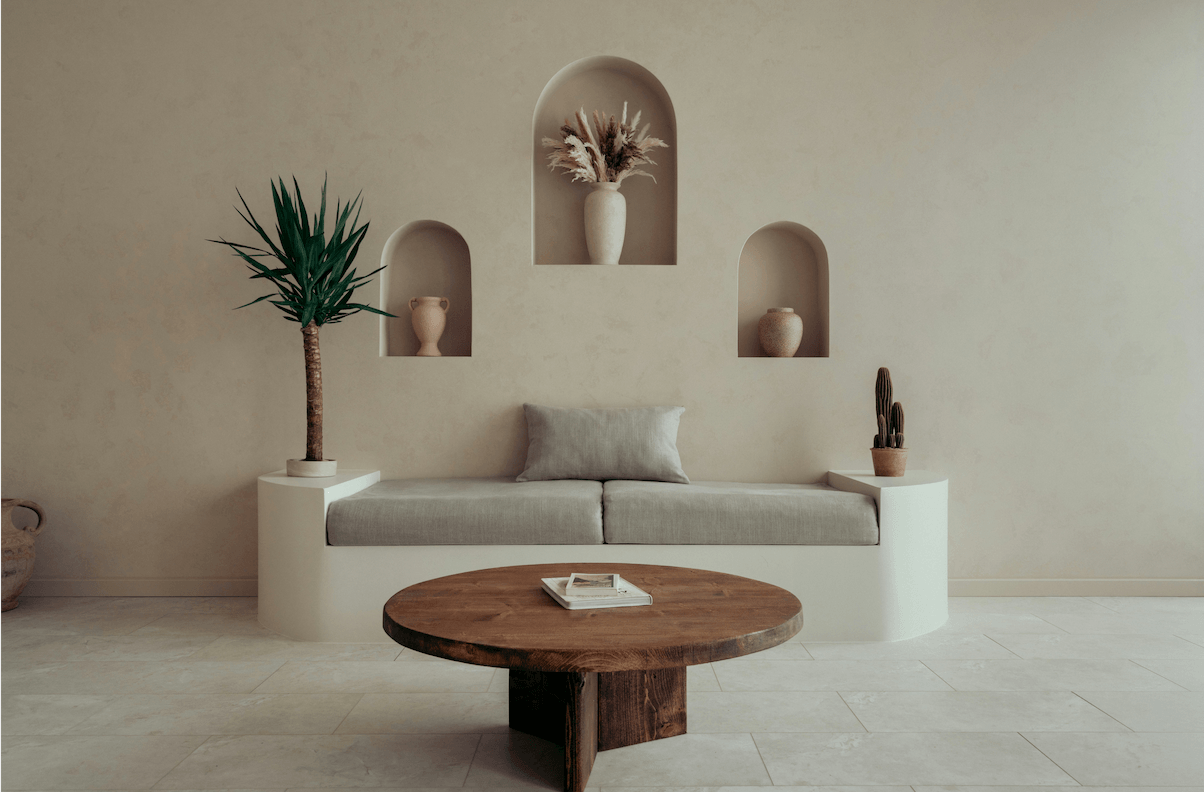 Elevated Neutrals setup with ceramics and smooth shapes